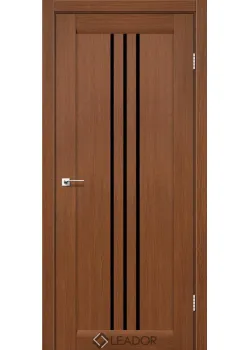 Двери Leador Doors Verona браун Черное стекло