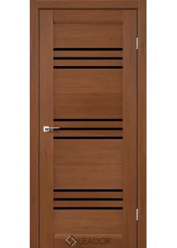 Двери Leador Doors Sovana браун Черное стекло