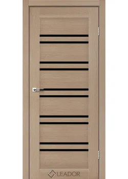 Двери Leador Doors Sicilia дуб мокко Черное стекло