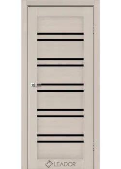 Двери Leador Doors Sicilia дуб латте Черное стекло
