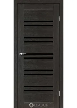 Двери Leador Doors Sicilia дуб саксонский Черное стекло