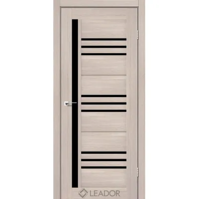 Межкомнатные Двери Leador Doors Compania монблан Черное стекло ПВХ плёнка-0
