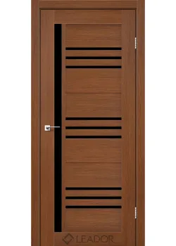 Двери Leador Doors Compania браун Черное стекло