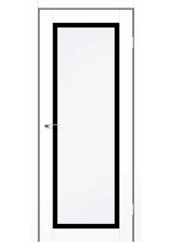 Двери Leador Doors OSTIA белый матовый Черное стекло