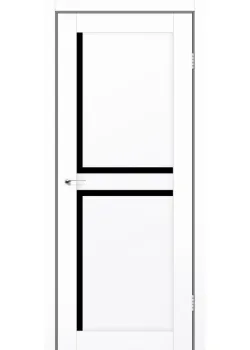 Двери Leador Doors SIERRA белый матовый Черное стекло