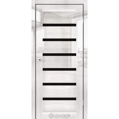 Межкомнатные Двери Leador Gloss MURREN Черное стекло ПВХ плёнка-1