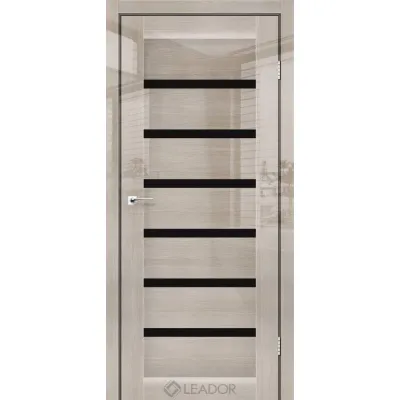 Межкомнатные Двери Leador Gloss MURREN Черное стекло ПВХ плёнка-0