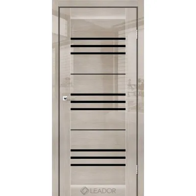 Межкомнатные Двери Leador Gloss MONACO Черное стекло ПВХ плёнка-0