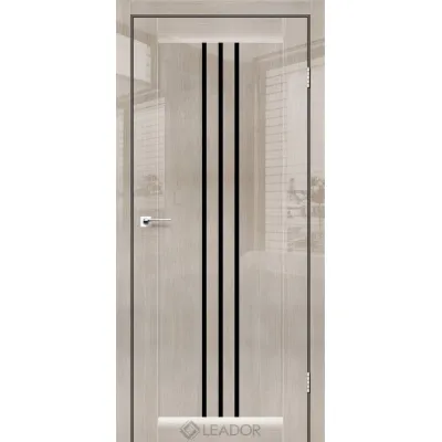 Міжкімнатні Двері Leador Gloss BURANO Чорне скло ПВХ плівка-1
