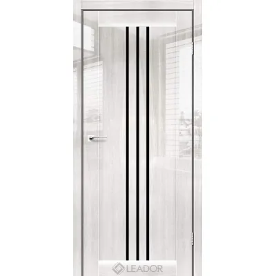 Міжкімнатні Двері Leador Gloss BURANO Чорне скло ПВХ плівка-0