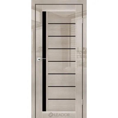 Міжкімнатні Двері Leador Gloss BERGEN Чорне скло ПВХ плівка-1