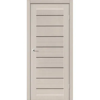 Міжкімнатні Двері Leador Doors Neapol дуб латте Чорне скло ПВХ плівка-0