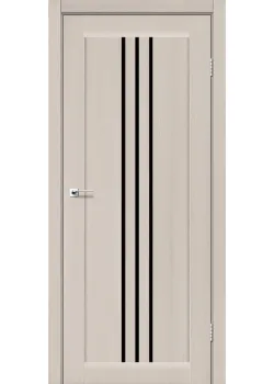 Двери Leador Doors Verona дуб латте Черное стекло