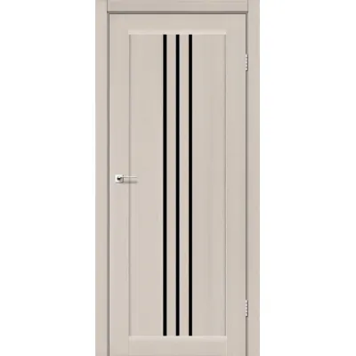 Двері Leador Doors Verona дуб латте Чорне скло-0