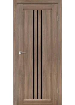 Двери Leador Doors Verona серое дерево Черное стекло