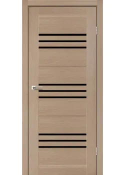 Двери Leador Doors Sovana дуб мокко Черное стекло