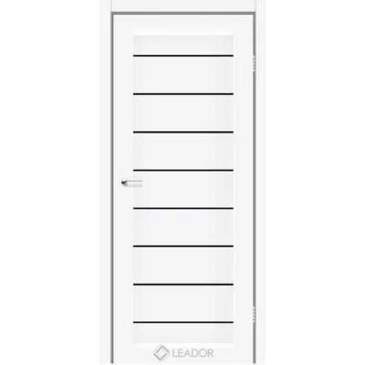 Межкомнатные Двери Leador Doors Neapol Белые Черное стекло ПВХ плёнка-0