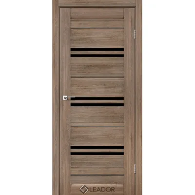 Міжкімнатні Двері Leador Doors Malta Чорне скло ПВХ плівка-0