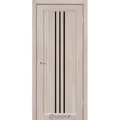 Межкомнатные Двери Leador Doors Verona монблан Черное стекло ПВХ плёнка-0