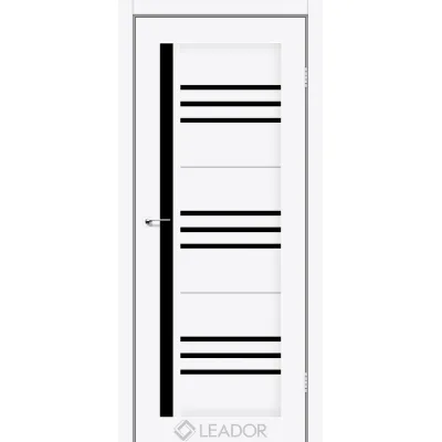 Міжкімнатні Двері Leador Doors Compania Чорне скло ПВХ плівка-1