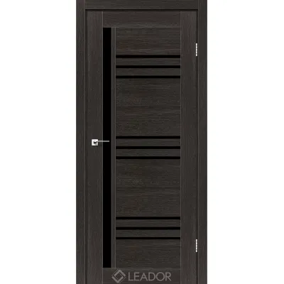 Міжкімнатні Двері Leador Doors Compania Чорне скло ПВХ плівка-3