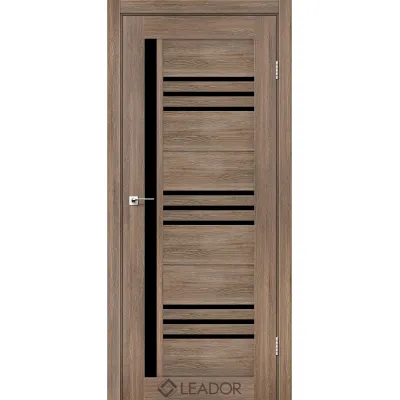Міжкімнатні Двері Leador Doors Compania Чорне скло ПВХ плівка-5