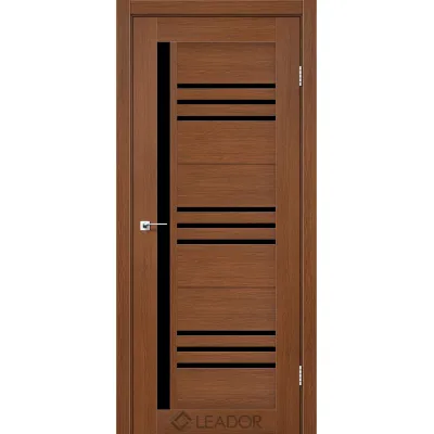 Міжкімнатні Двері Leador Doors Compania Чорне скло ПВХ плівка-6