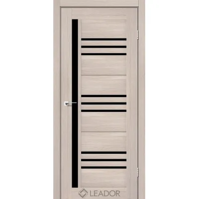 Міжкімнатні Двері Leador Doors Compania Чорне скло ПВХ плівка-0
