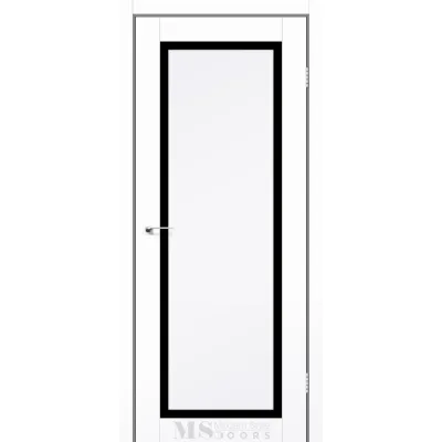 Межкомнатные Двери MSDoors Fashion Holst DALLAS белый матовый Черное стекло ПВХ плёнка-0