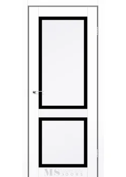 Двері MSDoors Fashion Holst KANSAS білий матовий Чорне скло