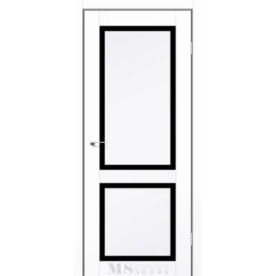 Межкомнатные Двери MSDoors Fashion Holst KANSAS белый матовый Черное стекло ПВХ плёнка-0
