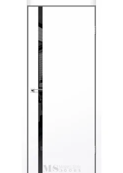 Двері MSDoors Fashion Holst NEBRASKA білий матовий Чорне скло