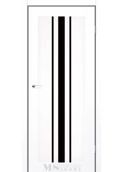 Двері MSDoors Fashion Holst KERRY білий матовий Чорне скло