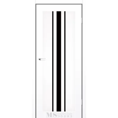 Межкомнатные Двери MSDoors Fashion Holst KERRY белый матовый Черное стекло ПВХ плёнка-0