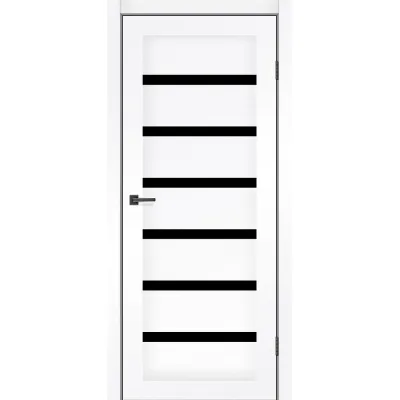 Міжкімнатні Двері MSDoors Fashion Holst LOUISIANA білий матовий Чорне скло ПВХ плівка-0