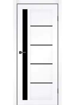 Двері MSDoors Fashion Holst ALABAMA білий матовий Чорне скло