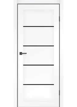 Двері MSDoors Fashion Holst MONTANA білий матовий Чорне скло