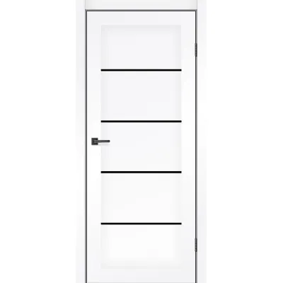 Межкомнатные Двери MSDoors Fashion Holst MONTANA белый матовый Черное стекло ПВХ плёнка-0