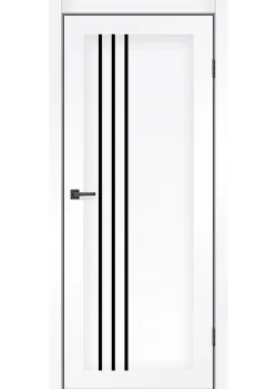 Двері MSDoors Fashion Holst NEVADA білий матовий Чорне скло