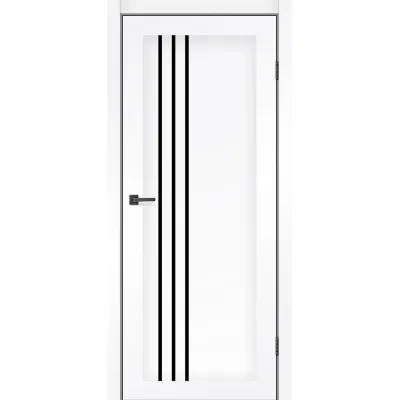 Межкомнатные Двери MSDoors Fashion Holst NEVADA белый матовый Черное стекло ПВХ плёнка-0