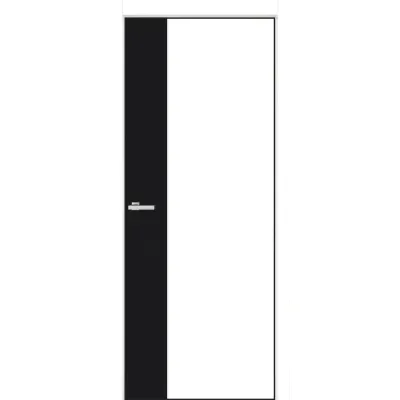 Міжкімнатні Двері Оміс FLAT ALU 12V чорний браш торець BLK Емалекс ПВХ плівка-0