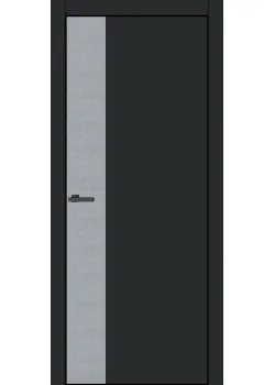 Двері Оміс FLAT ALU 12V срібло браш торець BLK Чорний оксамит