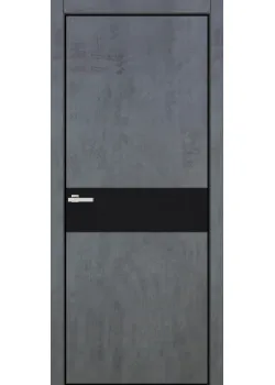 Двері Оміс FLAT ALU 13H чорний браш торець BLK Цемент темний