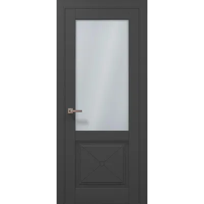 Межкомнатные Двери Папа Карло Millenium ML-1102 темно-серый супермат ПВХ плёнка-0