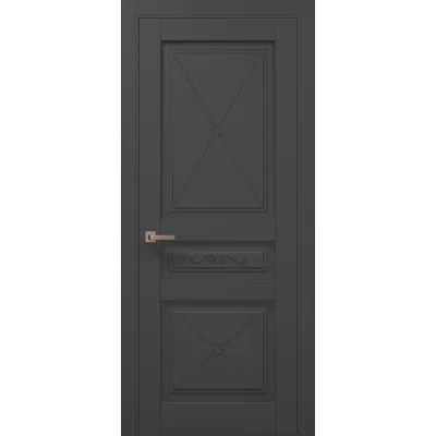 Межкомнатные Двери Папа Карло Millenium ML-1202 темно-серый супермат ПВХ плёнка-0