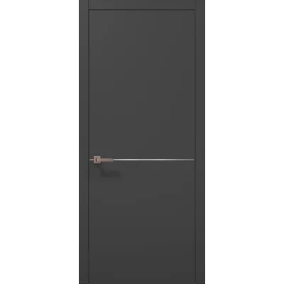 Міжкімнатні Двері Папа Карло Plato PL-21 темно-сірий супермат ПВХ плівка-0