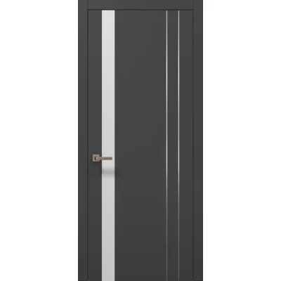 Міжкімнатні Двері Папа Карло Plato PL-22 темно-сірий супермат ПВХ плівка-0