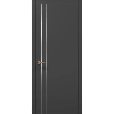 Міжкімнатні Двері Папа Карло Plato PL-24 темно-сірий супермат ПВХ плівка-0