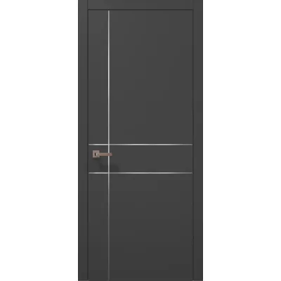 Межкомнатные Двери Папа Карло Plato PL-30 темно-серый супермат ПВХ плёнка-0