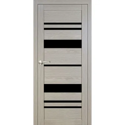 Міжкімнатні Двері Portalino Doors PL-ECO-4 Чорне скло Ламінатин-1